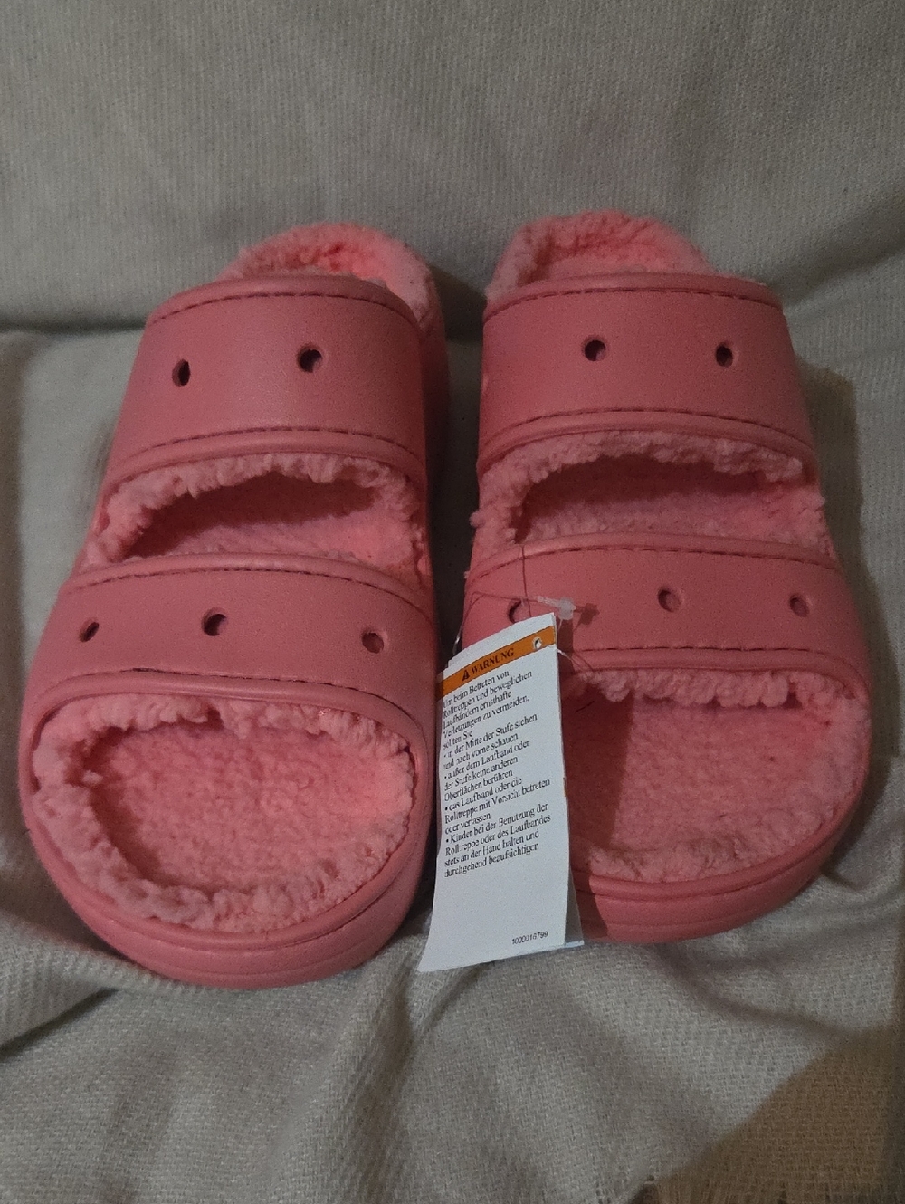 Unisex  Plush-Lined Slide Sandals - Pink